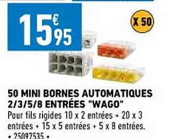50 mini bornes automatiques 2-3-5-8 entrées "wago"