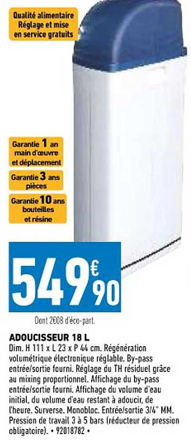 adoucisseur 18l