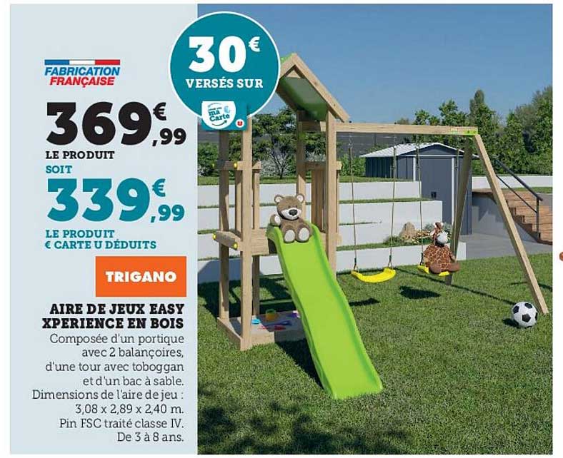 aire de jeux easy xperience en bois trigano