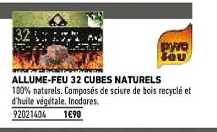 allume-feu 32 cubes naturels pyrofeu