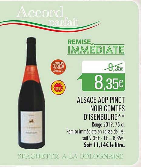 Alsace Aop Pinot Noir Comtés D'isenbourg