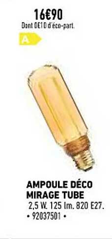 ampoule déco mirage tube
