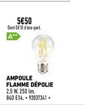ampoule flamme dépolie