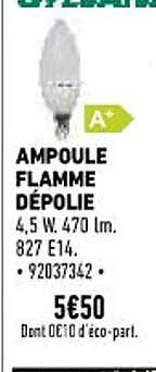 ampoule flamme dépolie