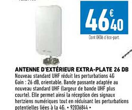 antenne d'extérieur extra-plate 26 db
