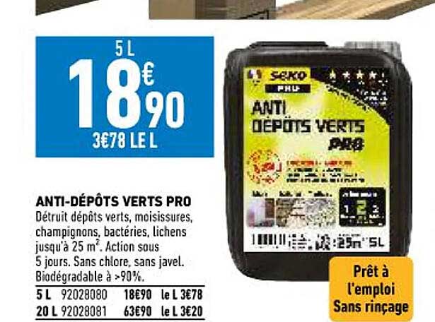 anti-dépôts verts pro seko