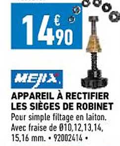 appareil à rectifier les sièges de robinet mejix