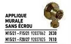 Applique Murale Sans écrou