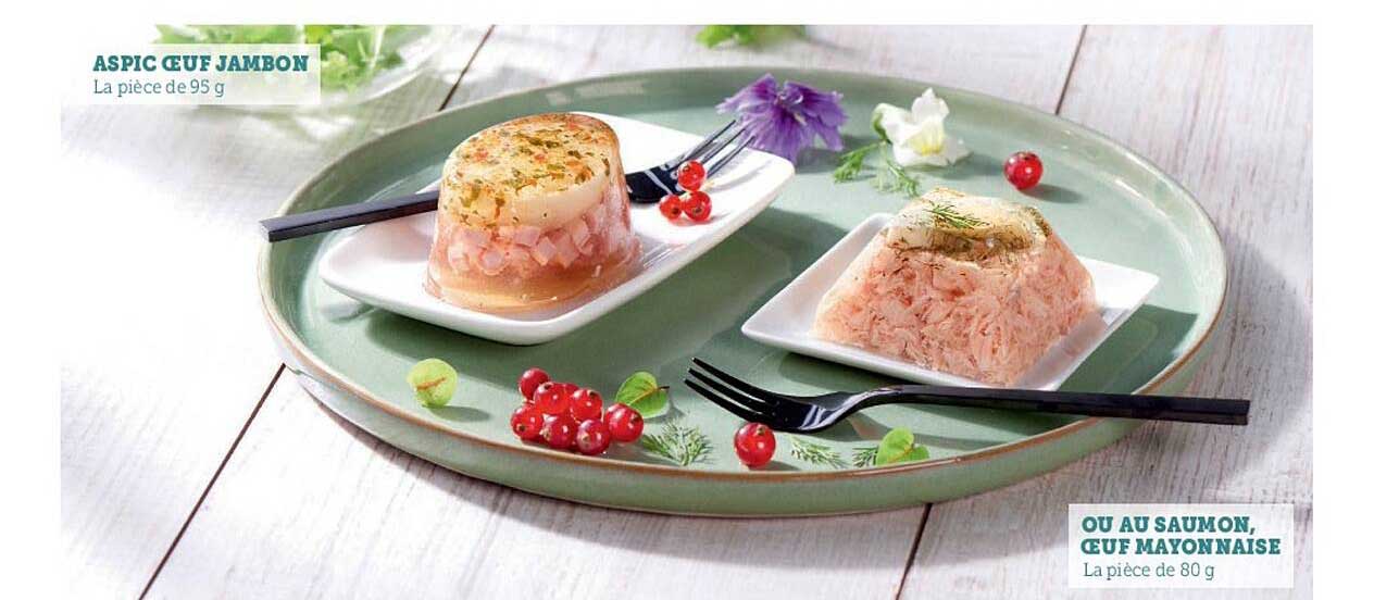 aspic œuf jambon ou au saumon, œuf mayonnaise