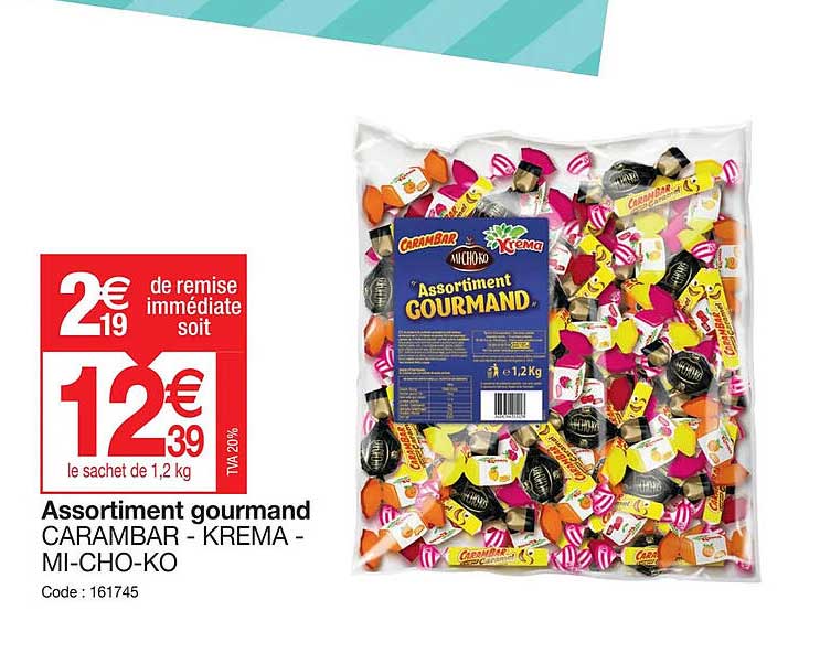 assortiment gourmand carambar - krema - mi-cho-ko
