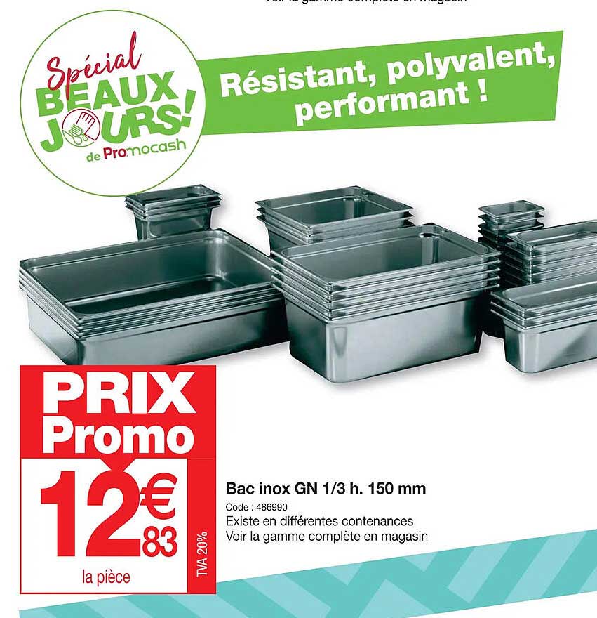 bac inox gn 1 3 h. 150mm
