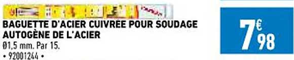 baguette d'acier cuivrée pour soudage autogène de l'acier