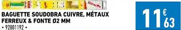 baguette soudobra cuivre, métaux ferreux & fonte ø2 mm
