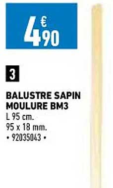 balustre sapin moulure bm3