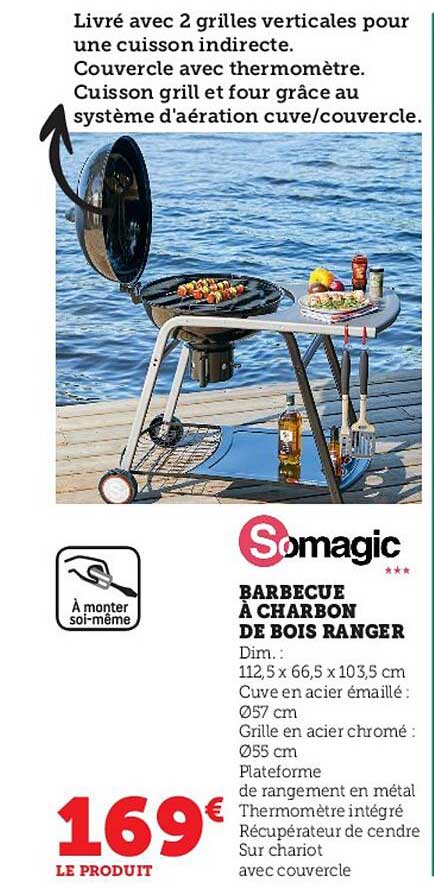 barbecue à charbon de bois ranger somagic