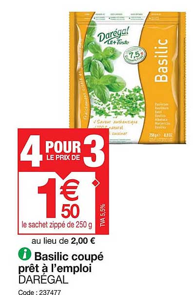basilic coupé prêt à l'emploi darégal