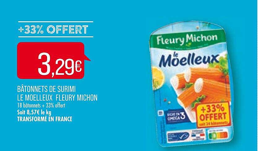 Bâtonnets De Surimi Le Moelleux Fleury Michon