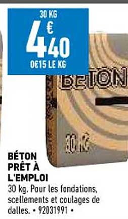 béton prêt à l'emploi