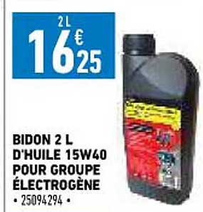 bidon 2l d'huile 15w40 pour groupe électrogène