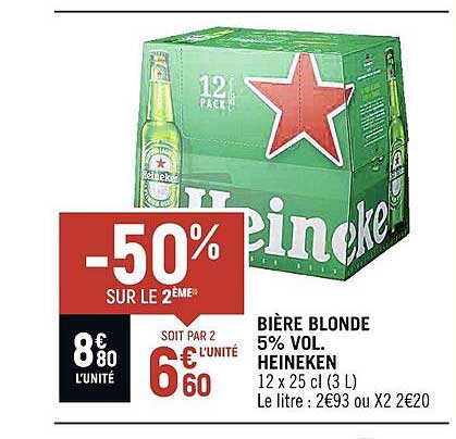 Bière Blonde 5% Vol Heineken