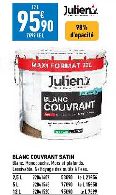 blanc couvrant satin julien