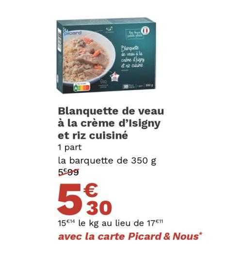 blanquette de veau à la crème d'isigny et riz cuisiné