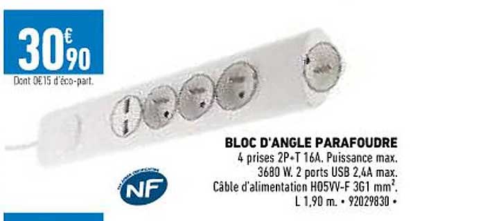 bloc d'angle parafoudre