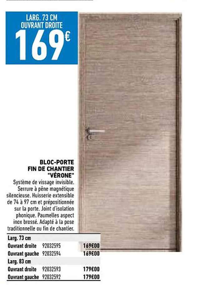 bloc-porte fin de chantier "vérone"