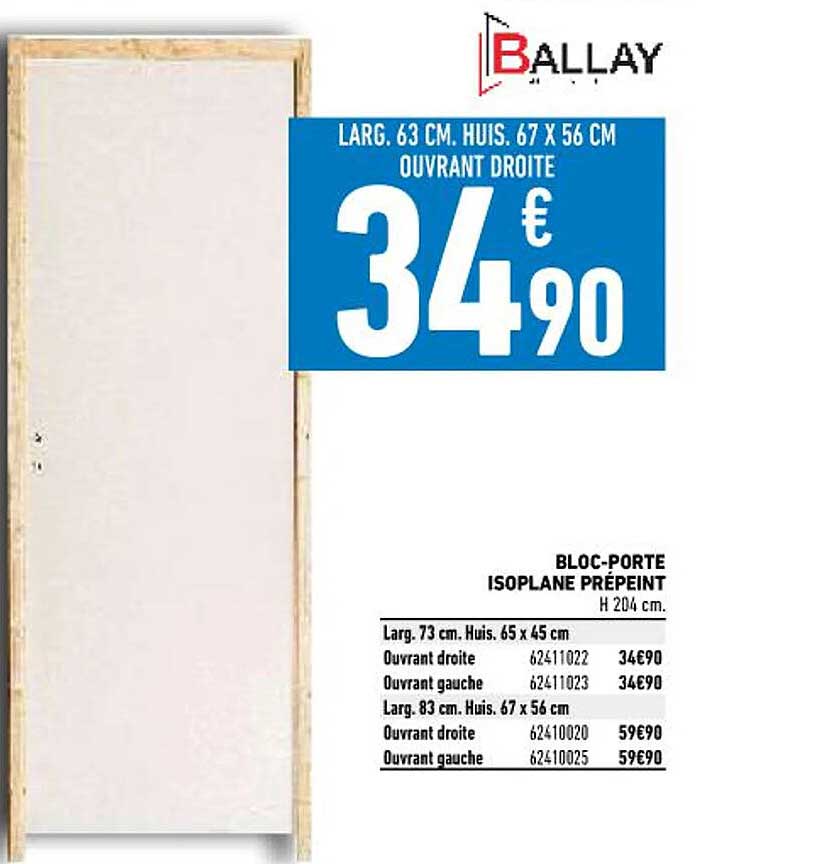 bloc-porte isoplane prépeint ballay