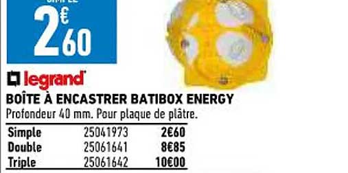 boîte à encastrer batibox energy legrand