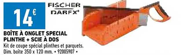 boîte à onglet spécial plinthe + scie à dos fischer darex