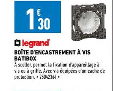 boîte d'encastrement à vis batibox legrand