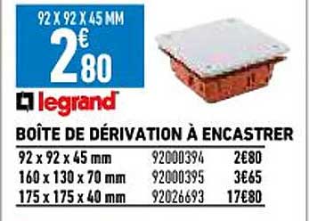 boîte de dérivation à encastrer legrand