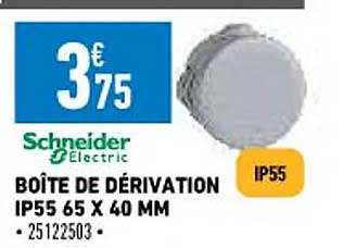 boîte de dérivation ip55 65 x 40 mm schneider electric