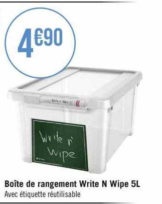 boîte de rangement write n wipe 5l