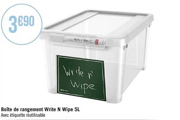 boîte de rangement write n wipe 5l
