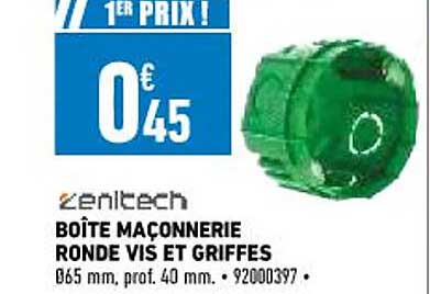 boîte maçonnerie ronde vis et griffes zenitech