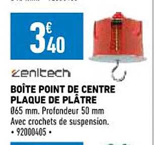 boîte point de centre plaque de plâtre zenitech
