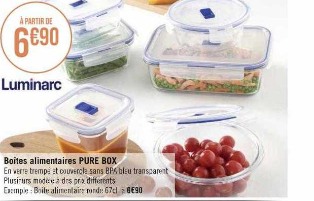 boîtes alimentaires pure box luminarc