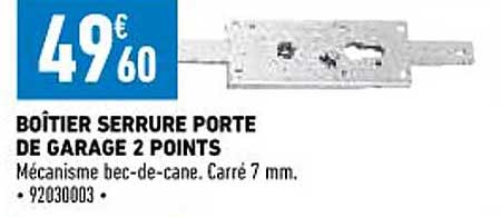 boîtier serrure porte de garage 2 points