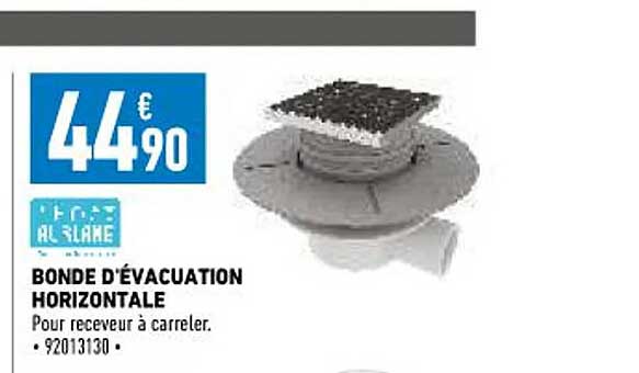 bonde d'évacuation horizontale