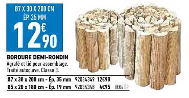 bordure demi-rondin