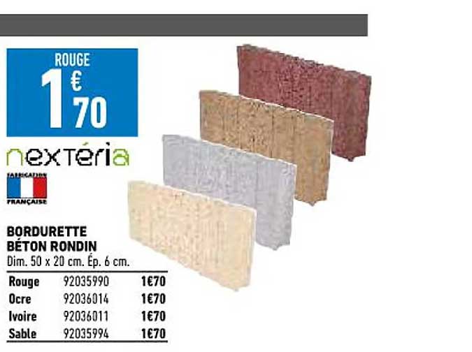 bordurette béton rondin nextéria
