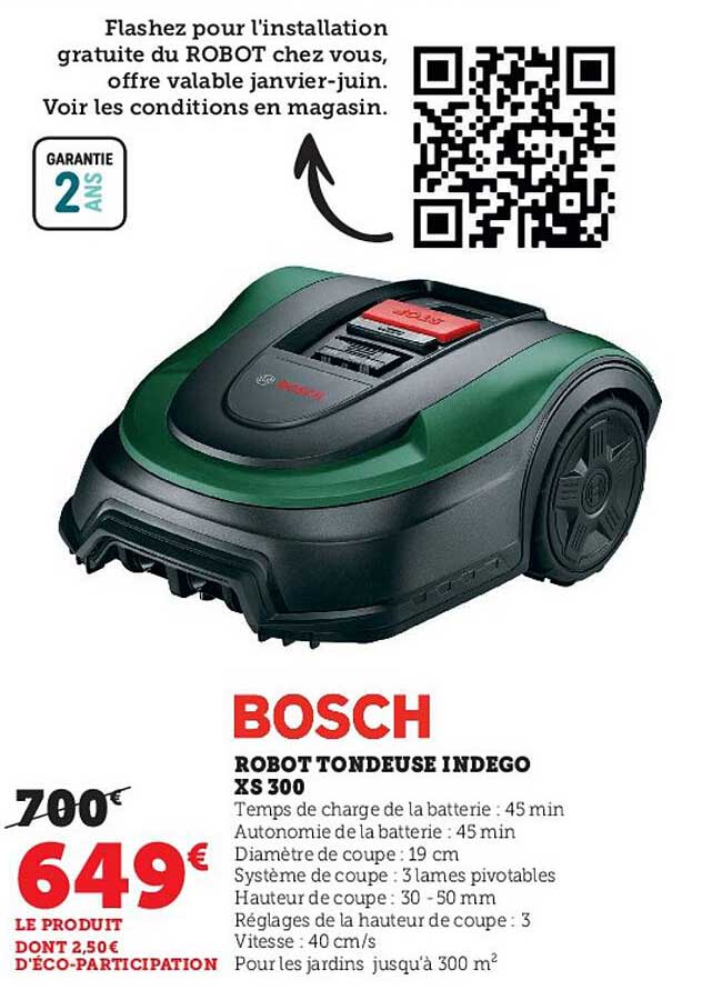 Bosch Robot Tondeuse Indego Xs 300