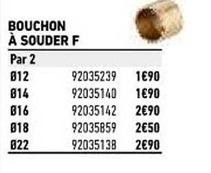 bouchon à souder f