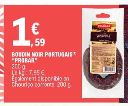 boudin noir portugais "probar"