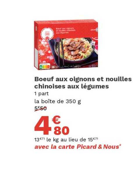 bœuf aux oignons et nouilles chinoises aux légumes