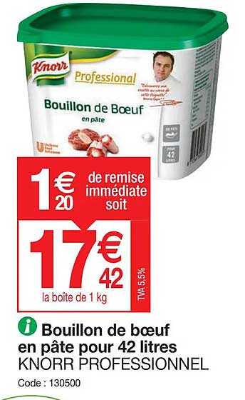 Bouillon De Bœuf En Pâte Pour 42 Litres Knorr Professionnel