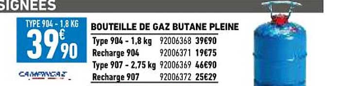 Bouteille De Gaz Butane Pleine