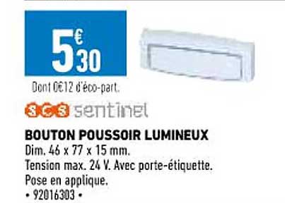 bouton poussoir lumineux scs sentinel